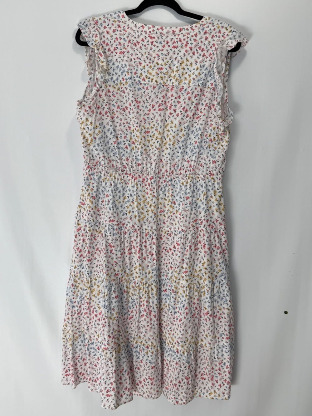Floral Ruffled Cap Midi Sleeve Dress Large - Picture 11 of 15